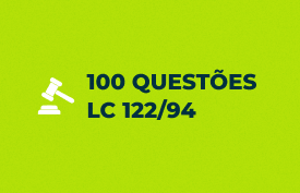 Banner com arte do curso: Curso Avançado: Lei Complementar 122/94 - 100 Questões.