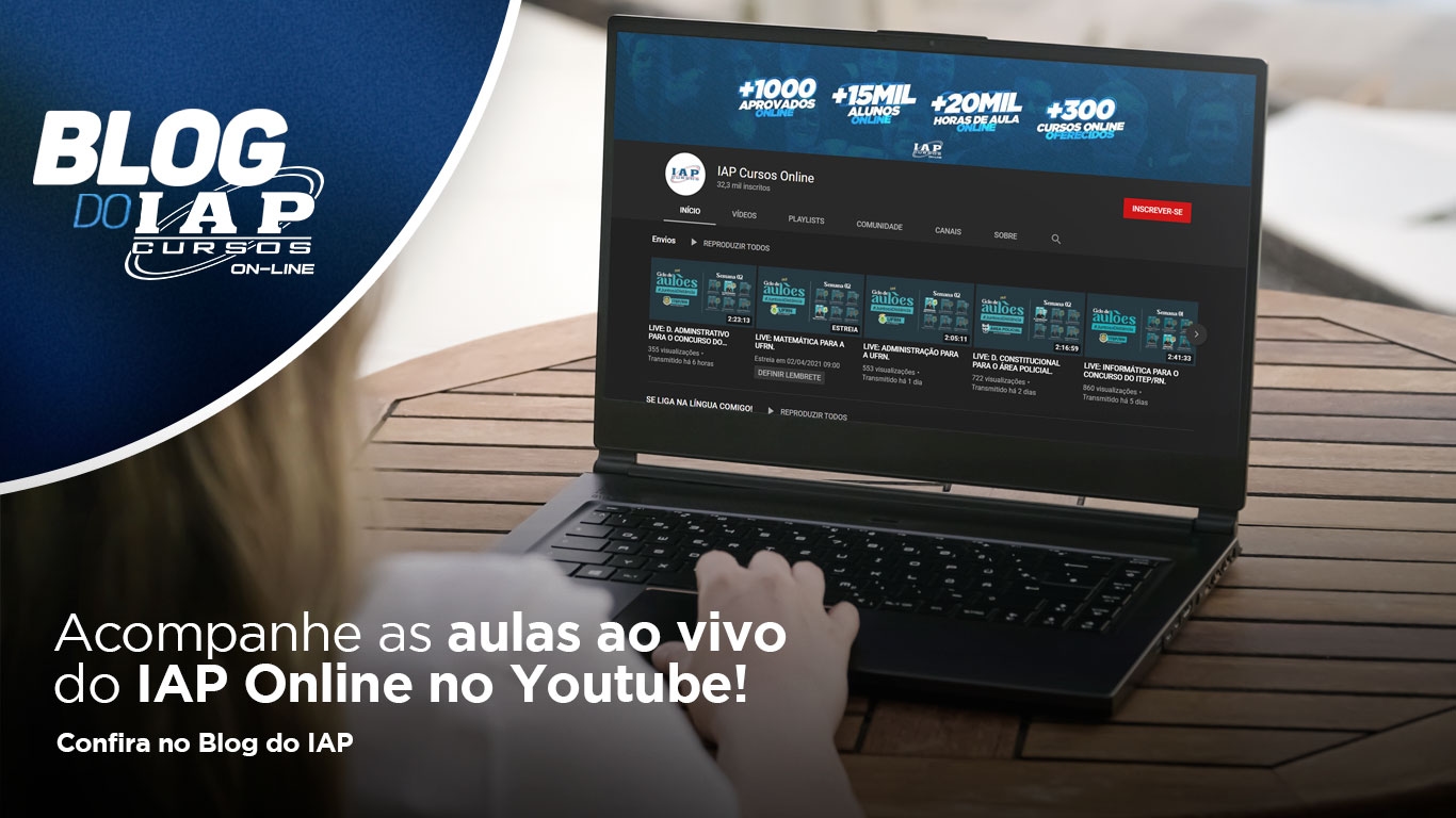 Banner de capa da notícia Acompanhe as aulas ao vivo do IAP Online no Youtube! 