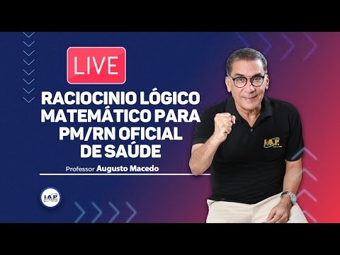 Banner de capa do material gratuito LIVE: RACIOCINIO LÓGICO MATEMATICO PARA PMRN OFICIAL DE SAÚDE