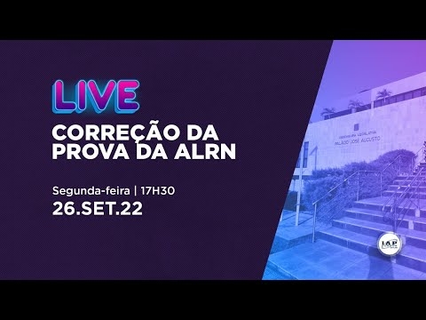 Banner de capa do material gratuito LIVE: CORREÇÃO DA PROVA DA ALRN.