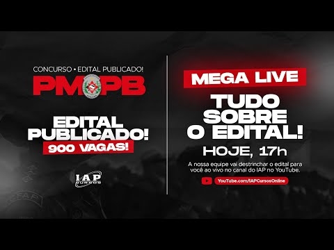 Banner de capa do material gratuito PMPB - EDITAL PUBLICADO - TUDO SOBRE O EDITAL!