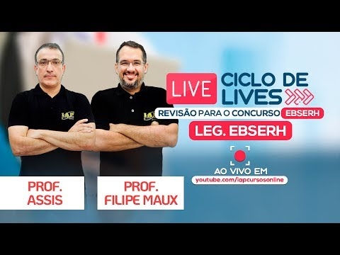 Banner de capa do material gratuito LIVE EBSERH - LEGISLAÇÃO DA EBSERH  - FILIPE MAUX E ASSIS MAIA