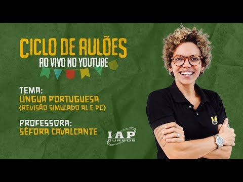 Banner de capa do material gratuito LIVE: REVISÃO DE PORTUGUÊS PARA O SIMULADO DO AL-RN E PCRN.