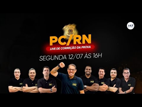 Banner de capa do material gratuito LIVE: CORREÇÃO DA PROVA DA PCRN.