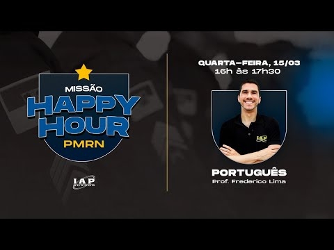 Banner de capa do material gratuito LIVE: MISSÃO HAPPY HOUR PORTUGUÊS PMRN - FREDERICO