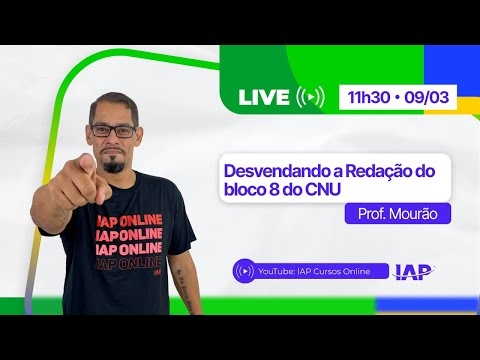 Banner de capa do material gratuito LIVE - DESVENDANDO A REDAÇÃO DO BLOCO 8 DO CNU COM MOURÃO