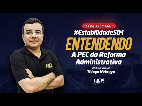 Banner de capa do material gratuito LIVE - REFORMA ADMINISTRATIVA - ENTENDENDO A PEC DA REFORMA ADMINISTRATIVA.