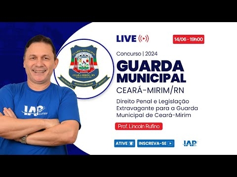 Banner de capa do material gratuito Live Concurso Guarda Municipal de Ceará-Mirim - Direito Penal e Legislação Extravagante
