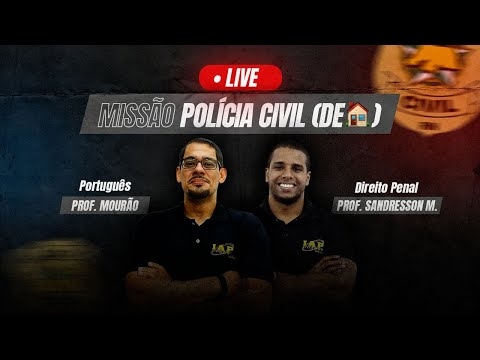 Banner de capa do material gratuito LIVE: MISSÃO POLÍCIA CIVIL DE CASA.