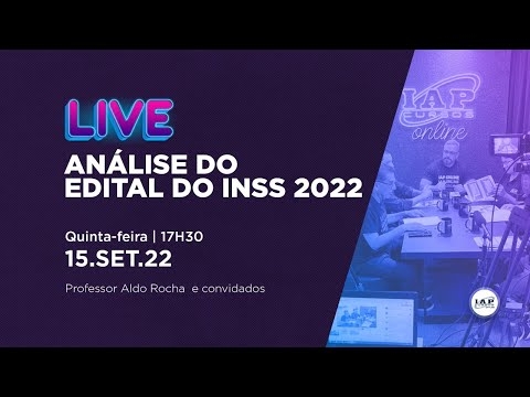 Banner de capa do material gratuito LIVE: ANÁLISE DO EDITAL DO INSS.