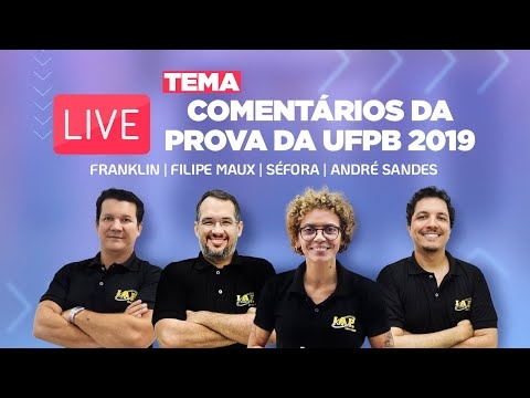 Banner de capa do material gratuito LIVE: COMENTÁRIOS DA PROVA DA UFPB 2019