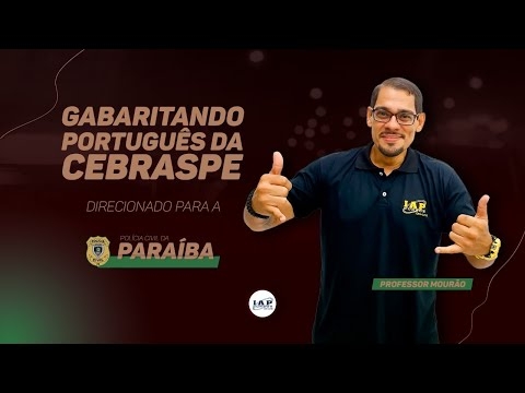 Banner de capa do material gratuito LIVE: PC-PB - GABARITANDO PORTUGUÊS DA CEBRASPE.