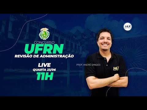 Banner de capa do material gratuito LIVE: REVISÃO DE ADMINISTRAÇÃO PARA A UFRN.