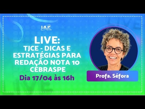 Banner de capa do material gratuito LIVE: TJCE - DICAS E ESTRATÉGIAS PARA REDAÇÃO NOTA 10 - CEBRASPE