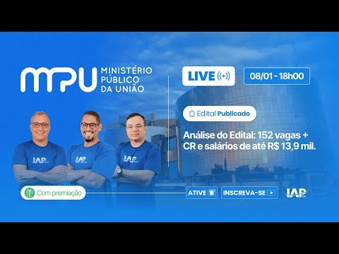 Banner de capa do material gratuito Edital MPU: Edital Publicado!