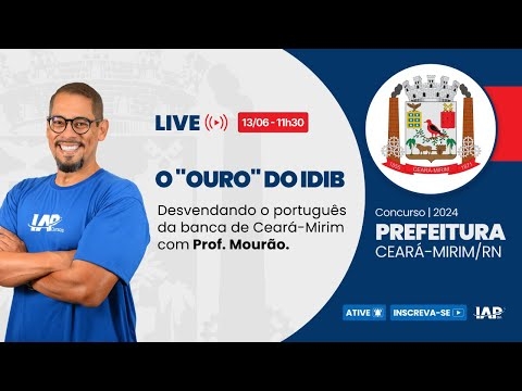 Banner de capa do material gratuito LIVE: O "OURO" DO IDIB - Professor Mourão