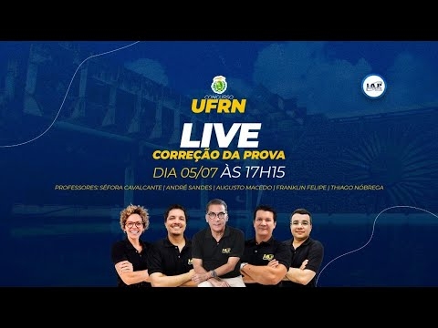 Banner de capa do material gratuito LIVE: CORREÇÃO DA PROVA DO CONCURSO DA UFRN 2021