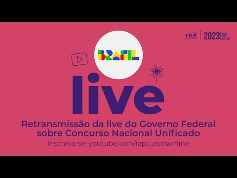 Banner de capa do material gratuito RETRANSMISSÃO DA LIVE DO GOVERNO FEDERAL - CONCURSO NACIONAL UNIFICADO