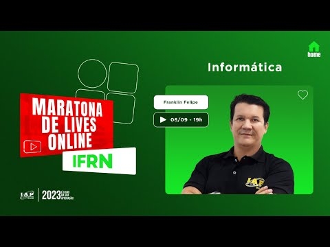 Banner de capa do material gratuito MARATONA DE LIVES IFRN - FRANKLIN FELIPE - INFORMÁTICA.