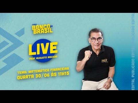 Banner de capa do material gratuito LIVE: MATEMÁTICA E MATEMÁTICA FINANCEIRA - CONCURSO DO BANCO DO BRASIL.