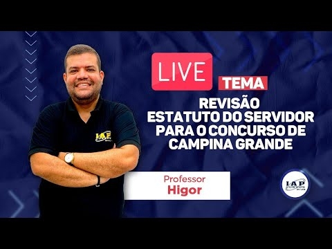 Banner de capa do material gratuito LIVE: REVISÃO DE REGIMENTO INTERNO PARA O CONCURSO DE CAMPINA GRANDE.