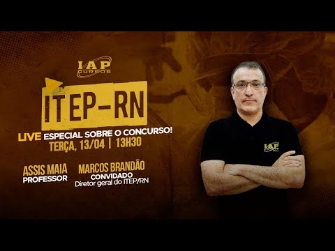 Banner de capa do material gratuito LIVE ESPECIAL COM O DIRETOR DO ITEP-RN MARCOS BRANDÃO - TUDO SOBRE O CONCURSO