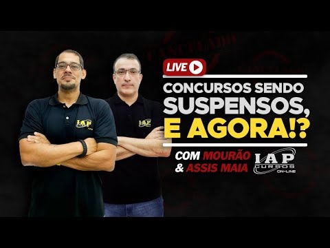 Banner de capa do material gratuito LIVE - CONCURSOS SENDO SUSPENSOS, E AGORA!?