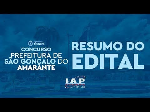 Banner de capa do material gratuito RESUMO do EDITAL | CONCURSO Prefeitura de São Gonçalo do Amarante