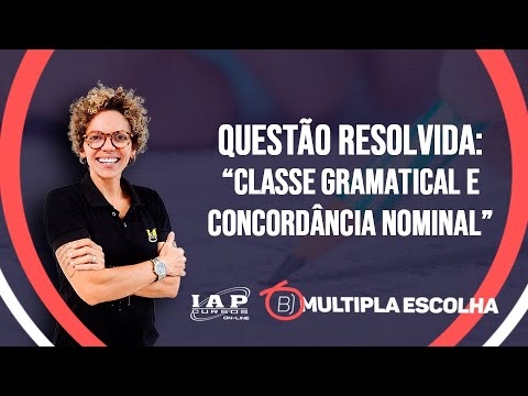 Banner de capa do material gratuito QUESTÃO: Português - Classe gramatical e concordância nominal | Múltipla Escolha