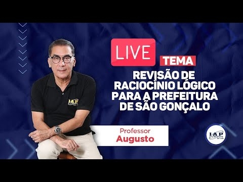 Banner de capa do material gratuito LIVE: REVISÃO  DE RACIOCÍNIO LÓGICO PARA A PREFEITURA DE SÃO GONÇALO DO AMARANTE.