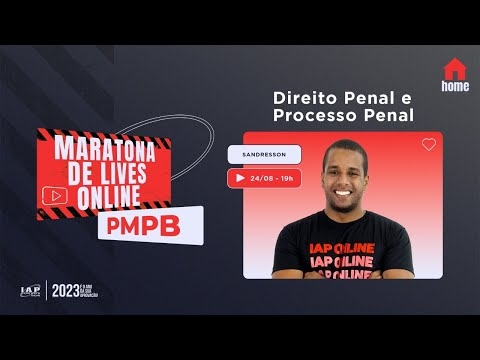 Banner de capa do material gratuito MARATONA DE LIVES PMPB - DIREITO PENAL E PROCESSO PENAL - SADRESSON