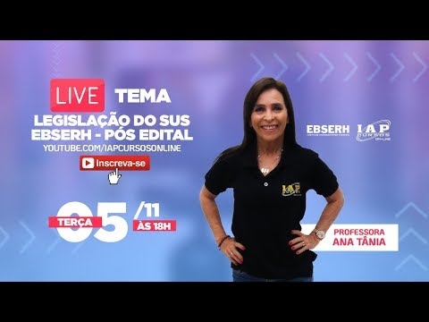 Banner de capa do material gratuito LIVE: LEGISLAÇÃO DO SUS (EBSERH - Pós Edital)